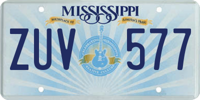 MS license plate ZUV577