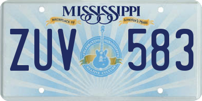 MS license plate ZUV583