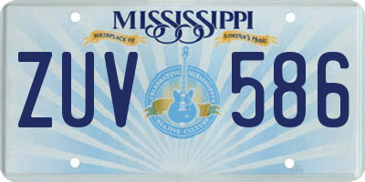 MS license plate ZUV586