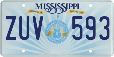 MS license plate ZUV593