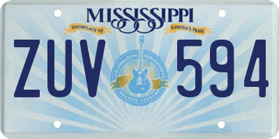 MS license plate ZUV594