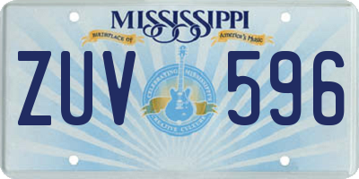 MS license plate ZUV596