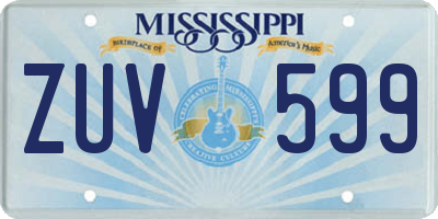 MS license plate ZUV599
