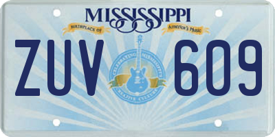MS license plate ZUV609
