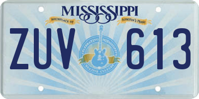 MS license plate ZUV613