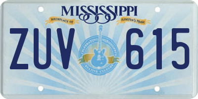 MS license plate ZUV615