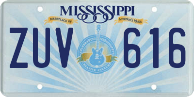 MS license plate ZUV616