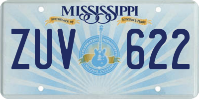 MS license plate ZUV622