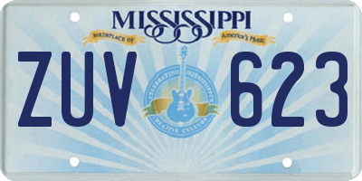 MS license plate ZUV623