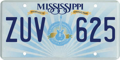 MS license plate ZUV625