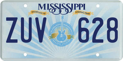 MS license plate ZUV628
