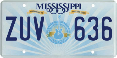 MS license plate ZUV636
