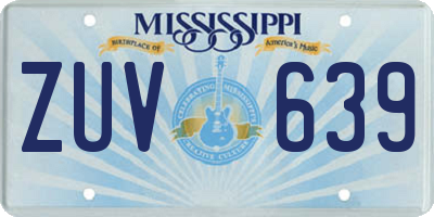MS license plate ZUV639