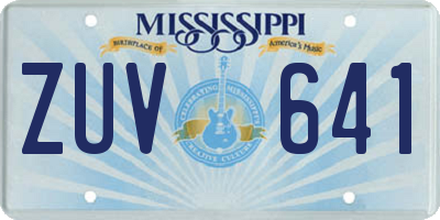 MS license plate ZUV641
