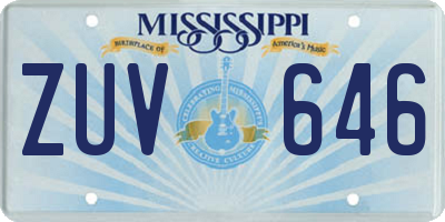 MS license plate ZUV646