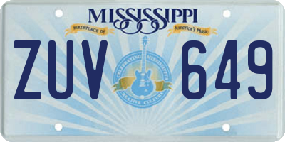 MS license plate ZUV649