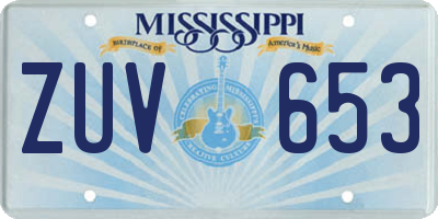 MS license plate ZUV653