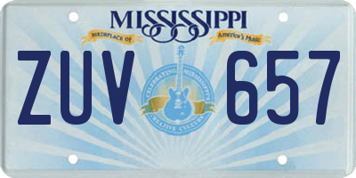 MS license plate ZUV657