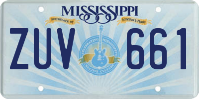 MS license plate ZUV661