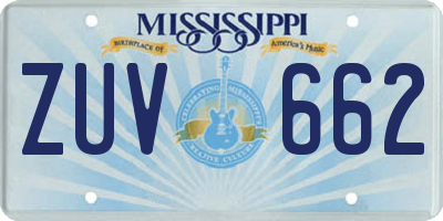 MS license plate ZUV662