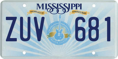 MS license plate ZUV681