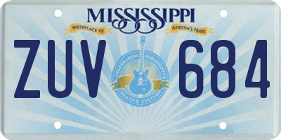 MS license plate ZUV684