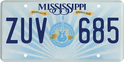 MS license plate ZUV685