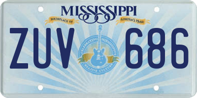 MS license plate ZUV686