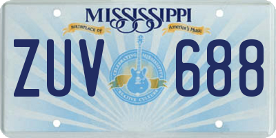 MS license plate ZUV688