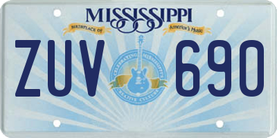 MS license plate ZUV690