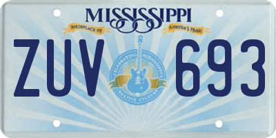 MS license plate ZUV693