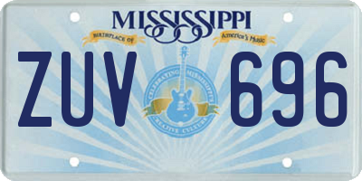 MS license plate ZUV696