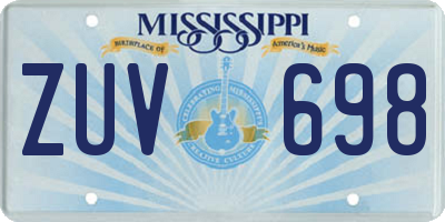 MS license plate ZUV698