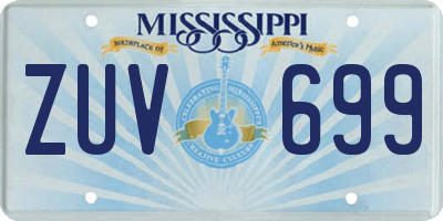 MS license plate ZUV699