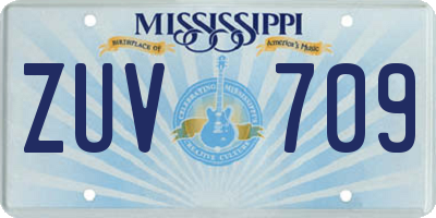 MS license plate ZUV709