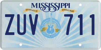 MS license plate ZUV711