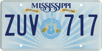 MS license plate ZUV717