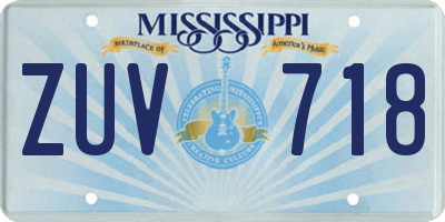 MS license plate ZUV718