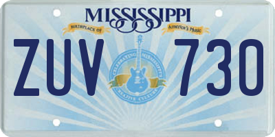 MS license plate ZUV730