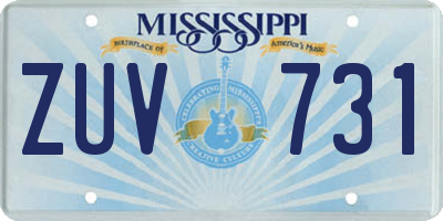 MS license plate ZUV731