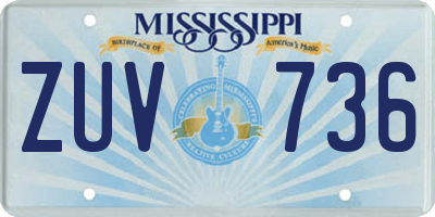 MS license plate ZUV736