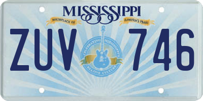 MS license plate ZUV746