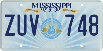 MS license plate ZUV748