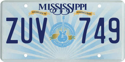 MS license plate ZUV749