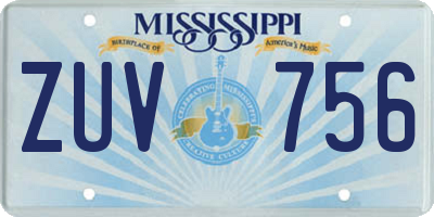 MS license plate ZUV756