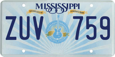 MS license plate ZUV759