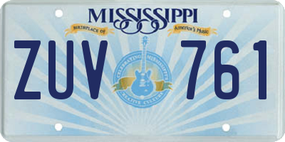 MS license plate ZUV761