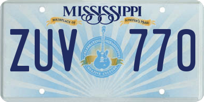 MS license plate ZUV770