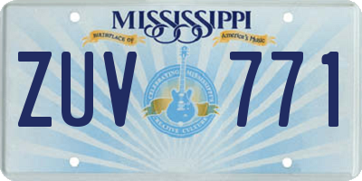 MS license plate ZUV771