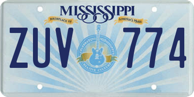 MS license plate ZUV774